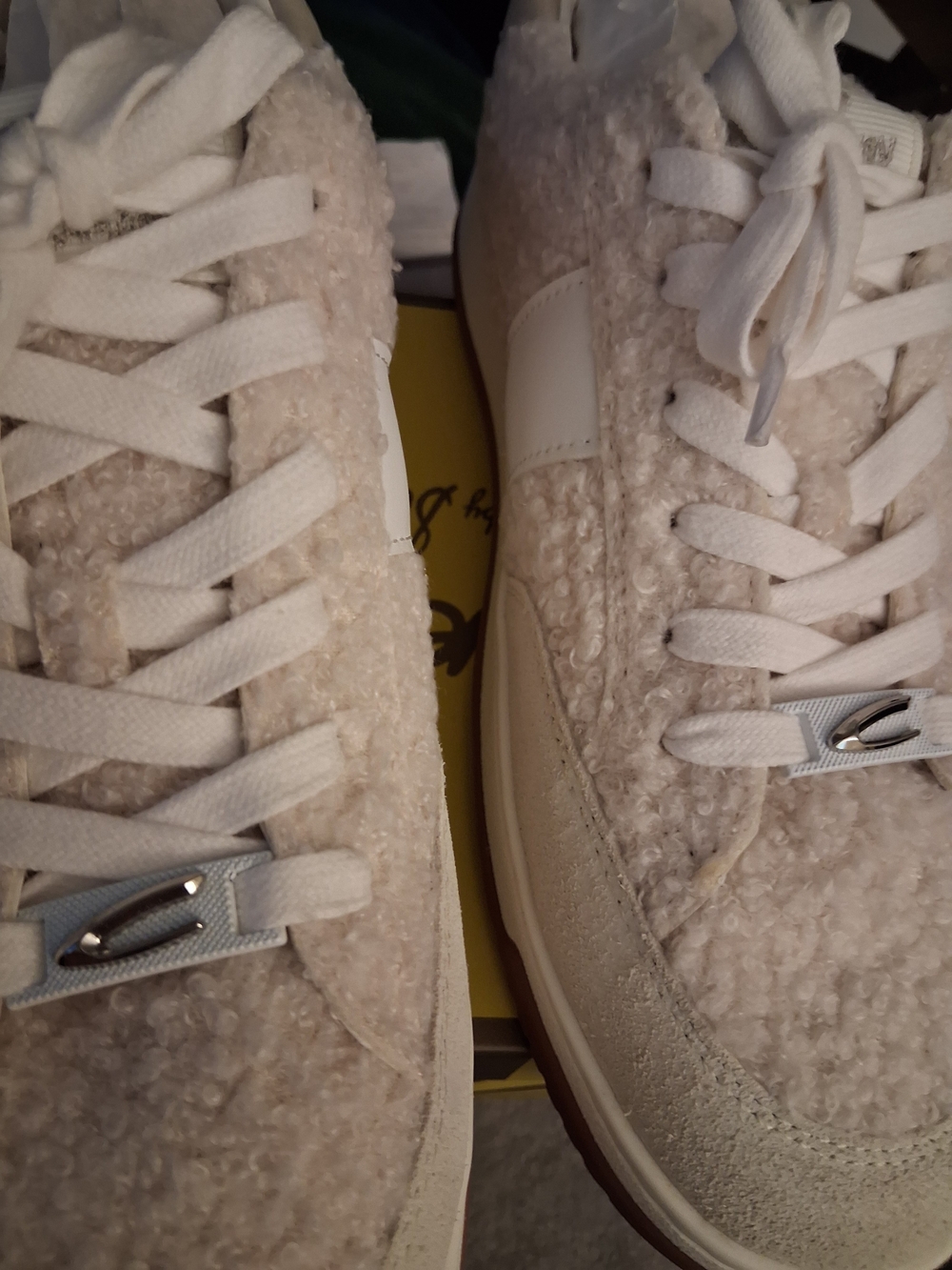 NEW W/BOX Circus by Sam Edelman US Size 9M, Cream Sherpa Lace-Up Sneakers - Picture 3 of 16